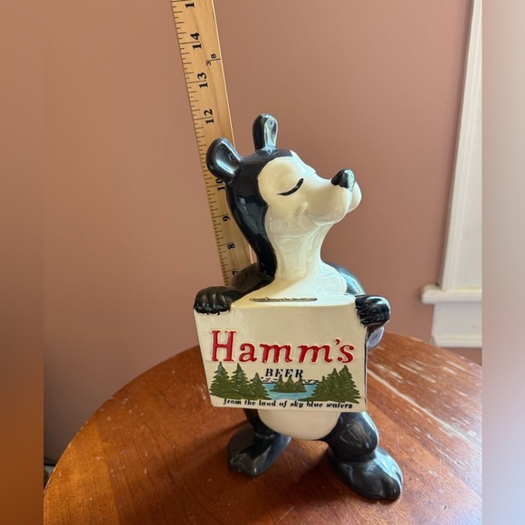 1950's Hamm's Beer Vintage Rare! Red wing Pottery Bear Bank 12" Tall Coin Bank - Picture 9 of 11